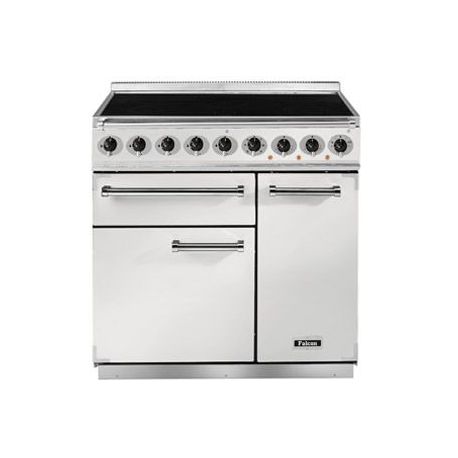 Cuisinière FALCON Semi Pro DELUXE 900 Induction Blanc/Nickel brossé - F900DXEIWHN-EU