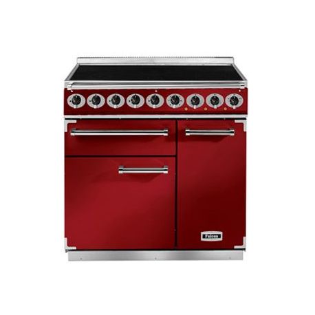 Cuisinière FALCON Semi Pro DELUXE 900 Induction Rouge cerise/Nickel brossé - F900DXEIRD/N-EU