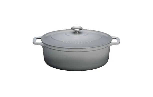 CHASSEUR Cocotte en fonte ovale 29 cm Gris Céleste - Sublime