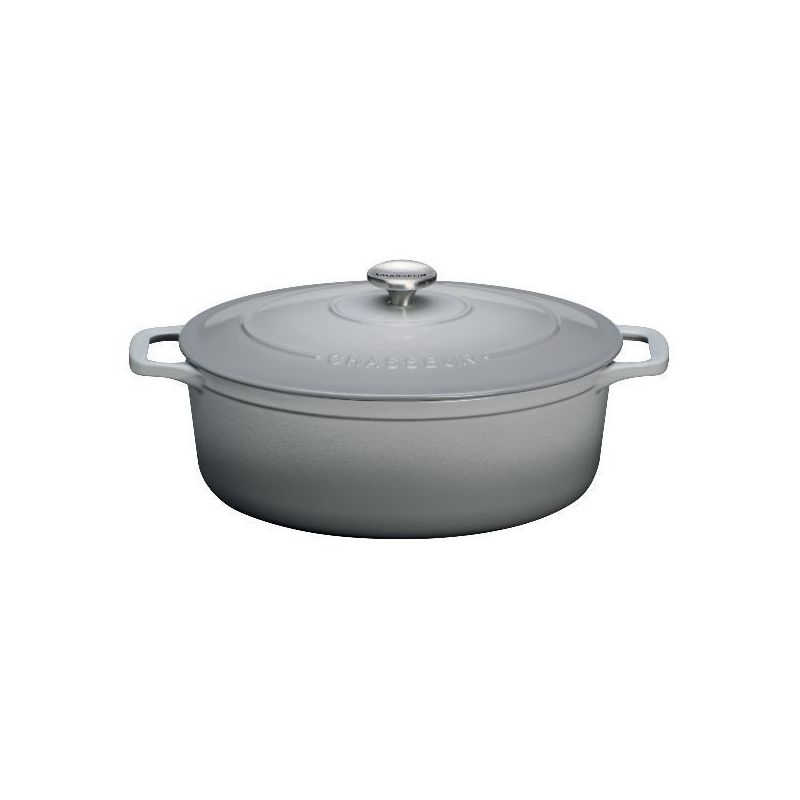 CHASSEUR Cocotte en fonte ovale 29 cm Gris Céleste - Sublime