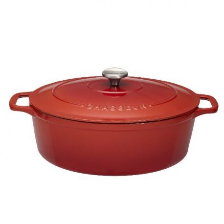 CHASSEUR Cocotte en fonte ovale 35 cm Rubis - Sublime