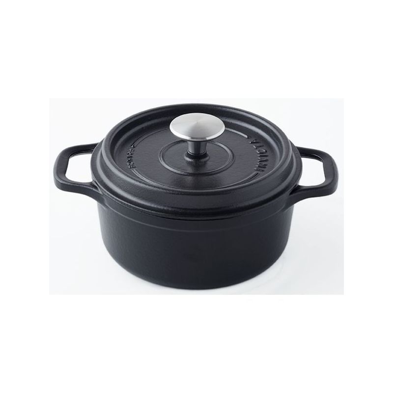 INVICTA Cocotte en fonte ronde 20 cm Noire