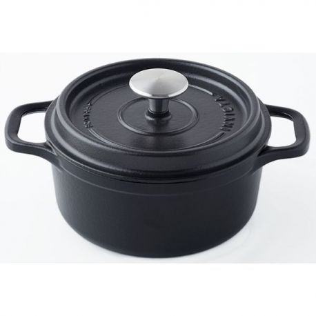 INVICTA Cocotte en fonte ronde 24 cm Noire