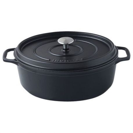 INVICTA Cocotte en fonte ovale 27 cm Noire