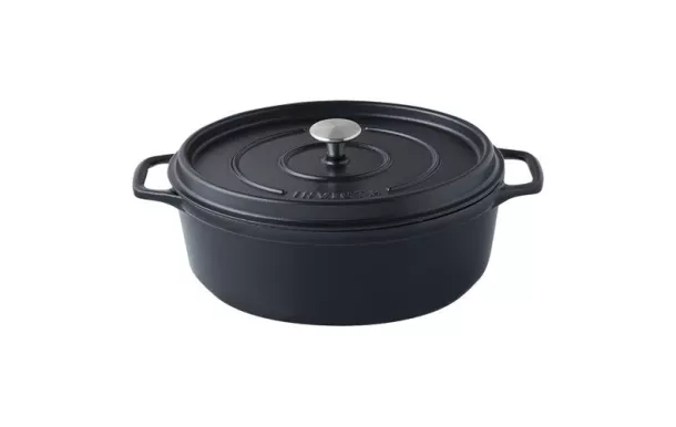 cocottes fonte INVICTA Cocotte en fonte ovale 27 cm Noire ovale ronde ceramique pas cher