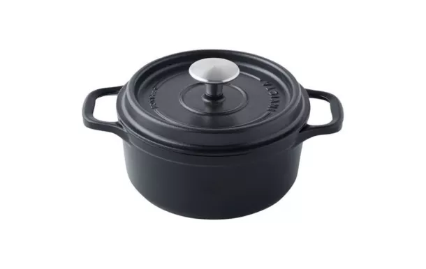INVICTA Cocotte en fonte ronde 18 cm Noire