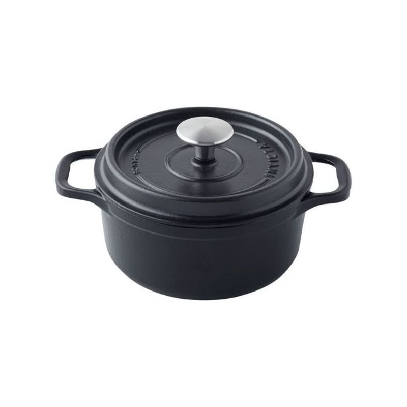 INVICTA Cocotte en fonte ronde 18 cm Noire