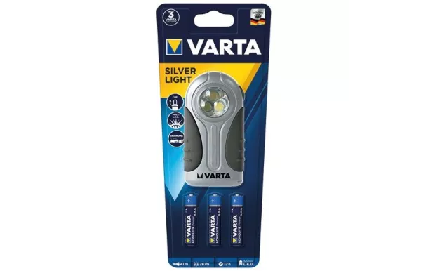 VARTA Boîtier plat led silver light 3x LR03 incluse blister