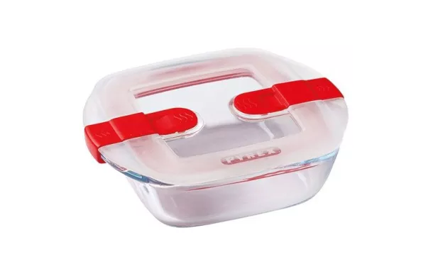 PYREX Plat carré micro-ondes 14 x 12 x 4 cm - Cook & Heat