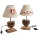 Aucune marque Lampe pied coeur bois assortie h37