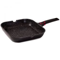 BAUMALU Poêle grill carrée 28 cm - Granit Pro