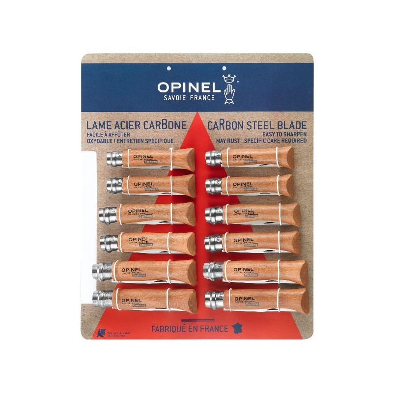 OPINEL Tableau de 12 Couteaux poche fermant - Tradition Carbone [-]