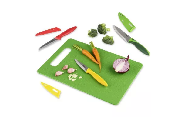 ZYLISS Set de 3 couteaux de cuisine + planche à découper