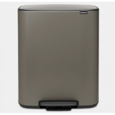 BRABANTIA Poubelle à pédale 2 x 30 L Platinium - Bo