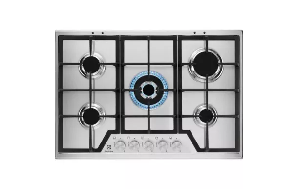 ELECTROLUX Table de cuisson 5 foyers gaz Largeur 74,4 cm - KGS7536SX