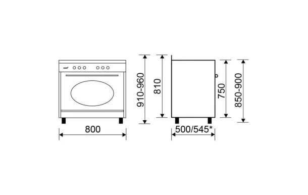 piano de cuisson rustique noir GLEM GU850CER