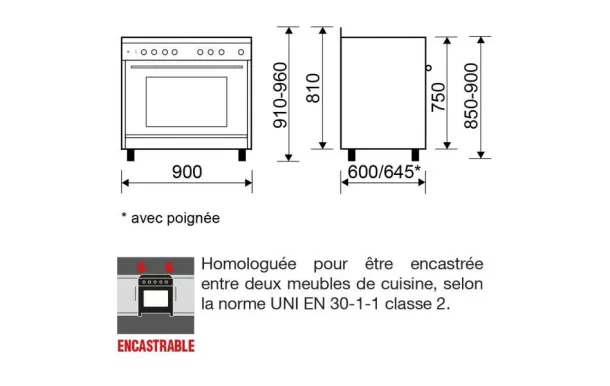 piano de cuisson  GLEM GE960CVIX2