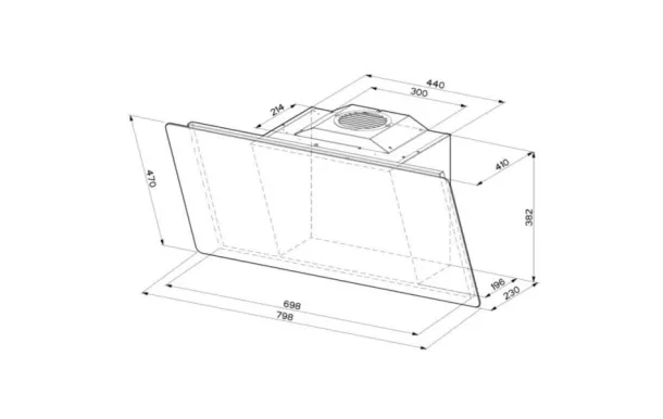  hotte decorative murale blanche camelia ROBLIN 5630306