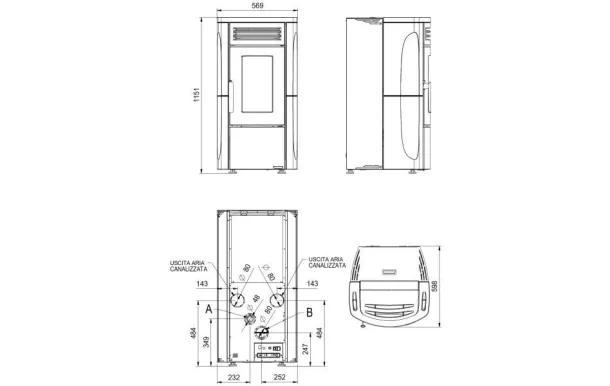 NORDICA EXTRAFLAME Poele à granules 12,1 KW TERRYPLUSBLANC