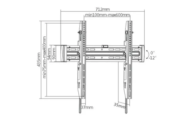 MBG FRANCE Support mural inclinable T4070