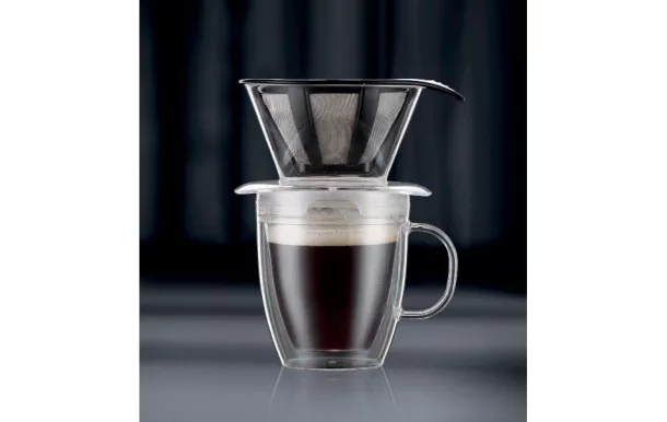 BODUM Set Mug 35 cl double paroi + Filtre à café - Pour Over avis moins cher