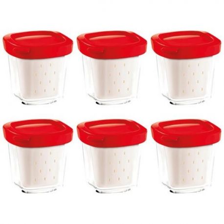 SEB Lot de 6 pots à yaourts Multi Délices - Délice Box - XF100501