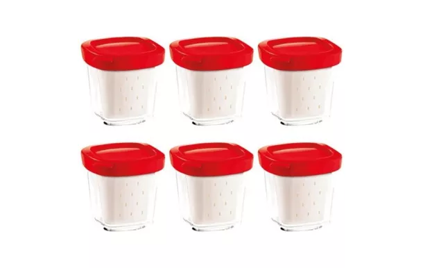 SEB Lot de 6 pots à yaourts Multi Délices - Délice Box - XF100501 avis moins cher