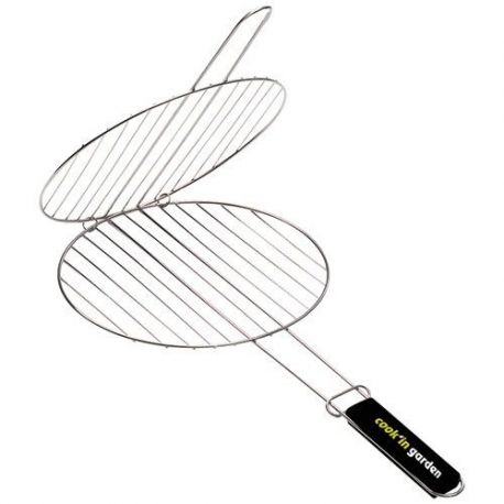 COOK IN GARDEN Grille double ronde d37cm manche soft touch