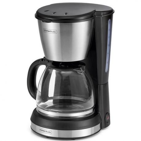 KITCHENCHEF Cafetière filtre 12 tasses Noire & Inox - KSMD250