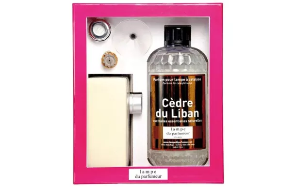 LAMPE DU PARFUMEUR Coffret Lampe diffuseur Brique Blanche + recharge 500 ml Cèdre du Liban