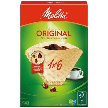 MELITTA Filtre cornet papier boite 40 brun 1x6