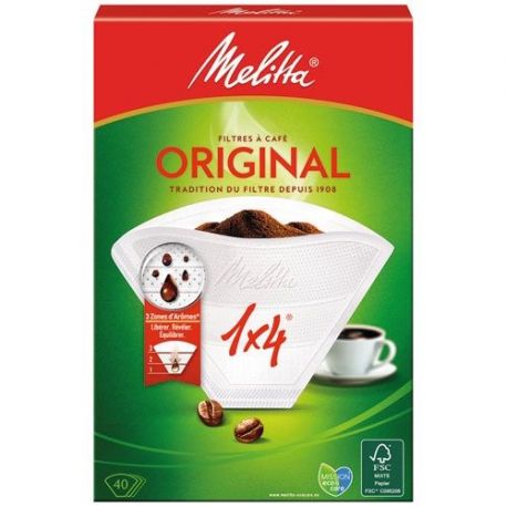 MELITTA Filtre cornet papier boite 40 - 1x4