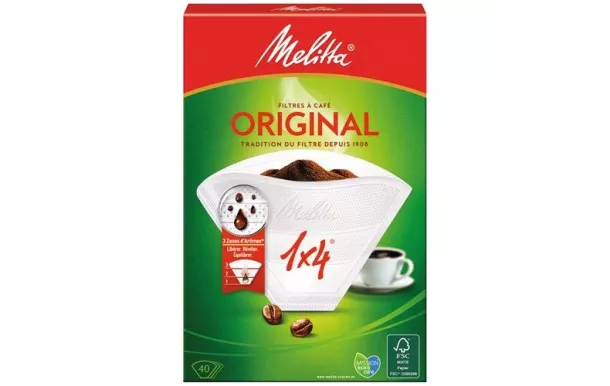 MELITTA Filtre cornet papier boite 40 - 1x4 avis moins cher