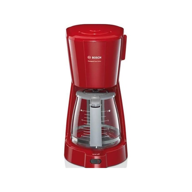 bosch cafetière filtre 10/15 tasses rouge - compact class - tka3a034