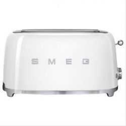SMEG Toaster 4 tranches Blanc Brillant Années 50 - TSF02WHEU