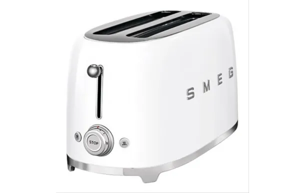 SMEG Toaster 4 tranches Blanc Brillant Années 50 - TSF02WHEU
