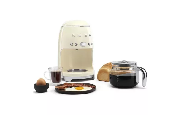 SMEG Cafetière filtre 10 tasses programmable Crème Années 50 - DCF02CREU