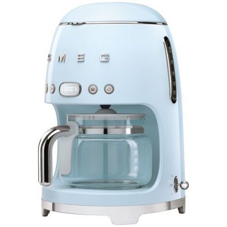 SMEG Cafetière filtre 10 tasses programmable Bleu Azur Années 50 - DCF02PBEU