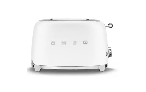 SMEG Toaster 2 tranches Blanc Mat Années 50 - TSF01WHMEU