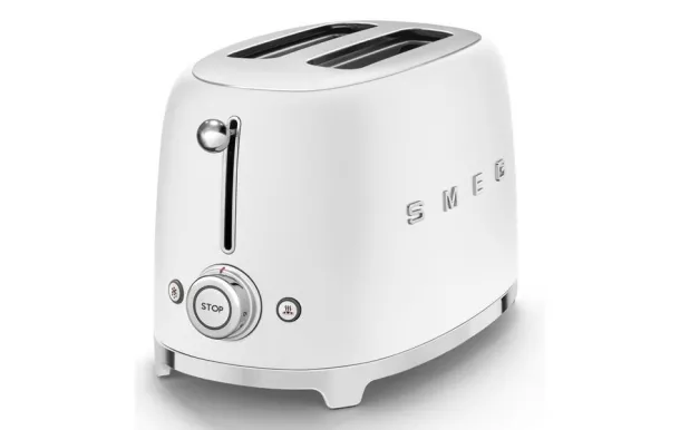 SMEG Toaster 2 tranches Blanc Mat Années 50 - TSF01WHMEU
