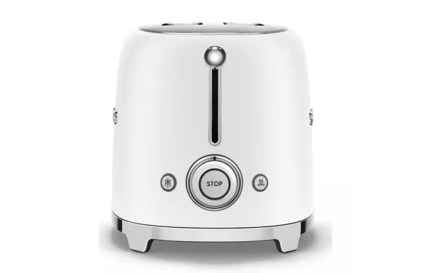 SMEG Toaster 2 tranches Blanc Mat Années 50 - TSF01WHMEU