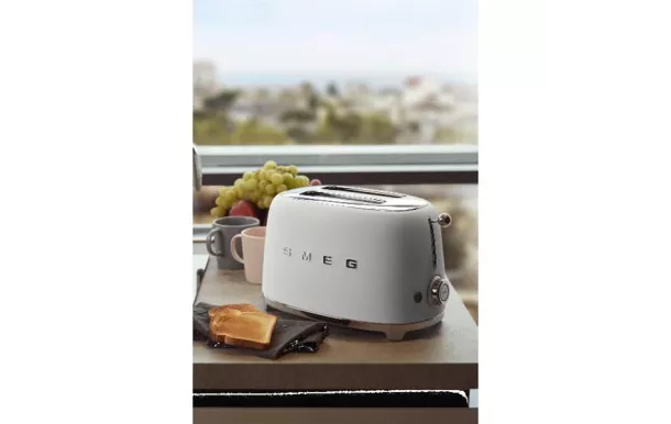 SMEG Toaster 2 tranches Blanc Mat Années 50 - TSF01WHMEU
