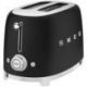 SMEG Toaster 2 tranches Noir Mat Années 50 - TSF01BLMEU