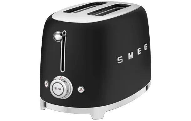 SMEG Toaster 2 tranches Noir Mat Années 50 - TSF01BLMEU