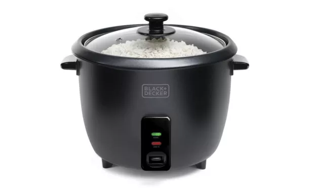BLACK & DECKER CUISEUR A RIZ MULTIFONCTIONS 700W 1,8L COUVERCLE VERRE PANIER AMOVIBLE