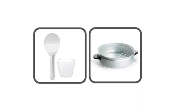 BLACK & DECKER CUISEUR A RIZ MULTIFONCTIONS 700W 1,8L COUVERCLE VERRE PANIER AMOVIBLE