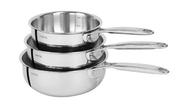 CRISTEL - SERIE DE 3 CASSEROLES CASTEL PRO