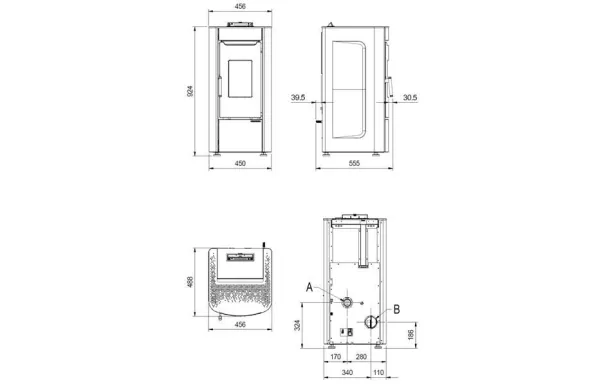 NORDICA EXTRAFLAME Poele à granules 7 KW SABRYNOIR