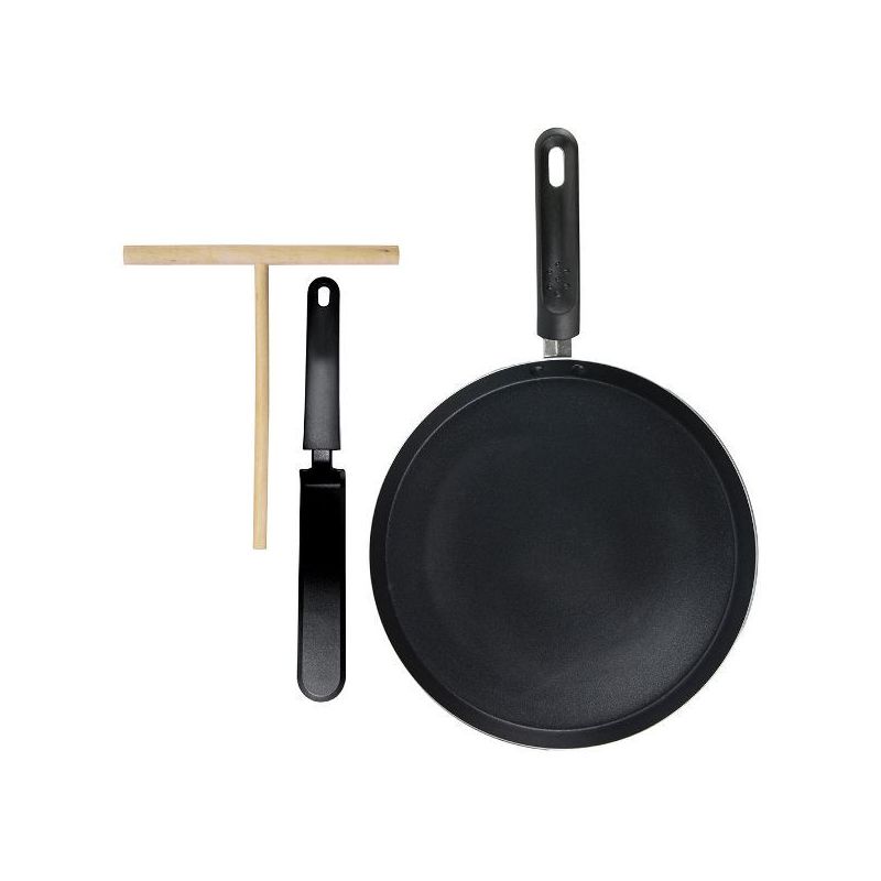 Masterchef Poele a Crepe Induction, Crepiere Tout Feux, pour Pancakes,  Blinis, Rotis, Tortillas et plus, Antiadhésive, Poignée au Toucher Doux,  Aluminium, Lavable au Lave-vaisselle, 25cm, Aspect Bois : :  Cuisine et Maison