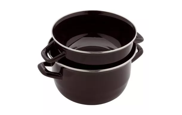 BAUMALU MARMITE A MOULES EMAIL NOIR 18CM 312852